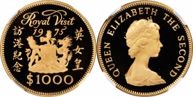HONG KONG

HONG KONG. 1000 Dollars, 1975. London Mint. NGC PROOF-70 Ultra Cameo.

Fr-1; KM-38; Mars-G1. Mintage: 5,005. Commemorating the royal vi...