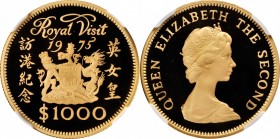 HONG KONG

HONG KONG. 1000 Dollars, 1975. London Mint. NGC PROOF-69 Ultra Cameo.

Fr-1; KM-38; Mars-G1. Mintage: 5,005. Commemorating the royal vi...