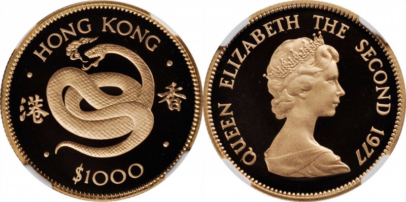 HONG KONG

HONG KONG. 1000 Dollars, 1977. Lunar Series, Year of the Snake. NGC...
