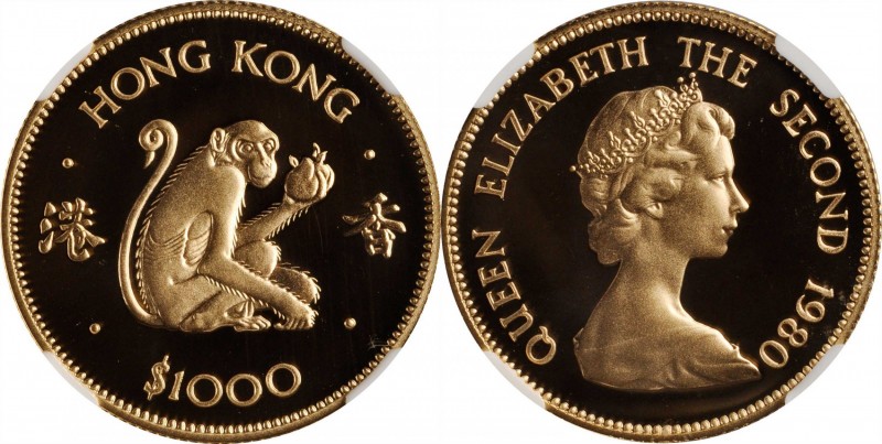 HONG KONG

HONG KONG. 1000 Dollars, 1980. Lunar Series, Year of the Monkey. NG...