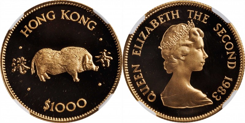 HONG KONG

HONG KONG. 1000 Dollars, 1983. Lunar Series, Year of the Pig. NGC P...