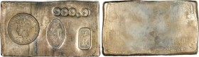 HONG KONG

HONG KONG. Specie Office Silver Ingot, ND (ca. 1970s). ABOUT UNCIRCULATED.

cf. KMX-B13. Weight: 128.77 gms. Very similar overall to th...