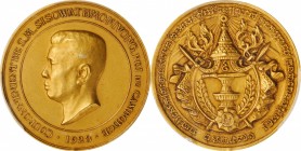 CAMBODIA

CAMBODIA. Sisowath Monivong Coronation Gold Medal, 1928. PCGS SPECIMEN-65 Gold Shield.

Lec-145; Daniel-M20f. Mintage: 100. Plain edge, ...