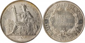 FRENCH INDO-CHINA

FRENCH INDO-CHINA. Piastre, 1908-A. Paris Mint. PCGS MS-64 Gold Shield.

KM-5a.1; Gad-35; Lec-291. Sharply struck with blazing ...