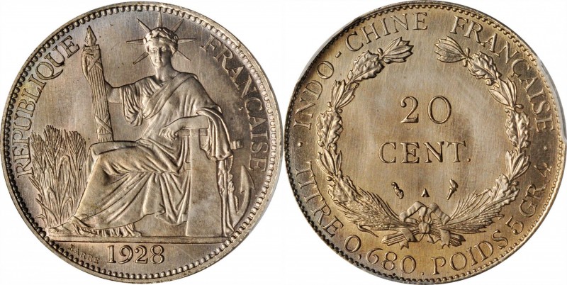 FRENCH INDO-CHINA

FRENCH INDO-CHINA. Copper-Nickel 20 Cents Essai (Pattern), ...