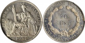 FRENCH INDO-CHINA

FRENCH INDO-CHINA. Nickel 20 Cents Essai (Pattern), 1937. Paris Mint. PCGS SPECIMEN-65 Gold Shield.

KM-E31; Lec-232a. Reeded e...