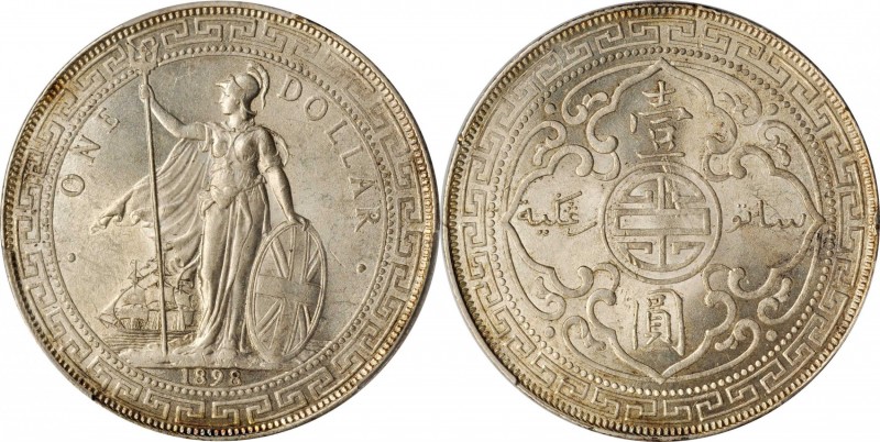 Edward VII to current (since 1902)

GREAT BRITAIN. Trade Dollar, 1898-B. Bomba...