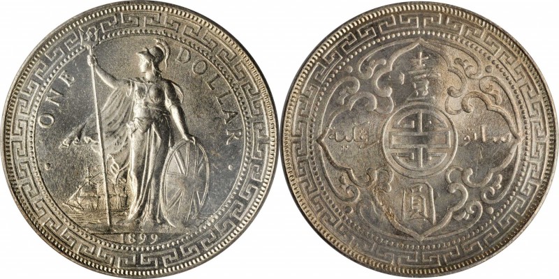 Edward VII to current (since 1902)

GREAT BRITAIN. Trade Dollar, 1899-B. Bomba...