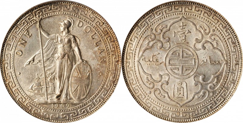 Edward VII to current (since 1902)

GREAT BRITAIN. Trade Dollar, 1909-B. Bomba...