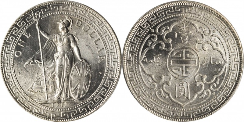 Edward VII to current (since 1902)

GREAT BRITAIN. Trade Dollar, 1911-B. Bomba...