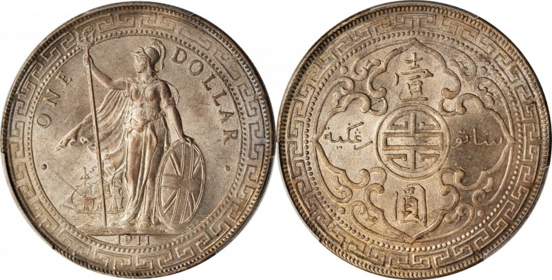 Edward VII to current (since 1902)

GREAT BRITAIN. Trade Dollar, 1911-B. Bomba...