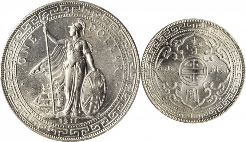 Edward VII to current (since 1902)

GREAT BRITAIN. Trade Dollar, 1911-B. Bomba...