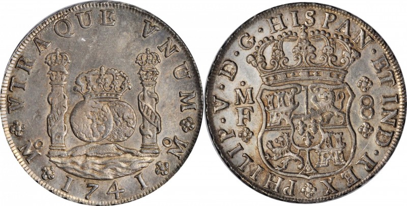 Pillars

MEXICO. 8 Reales, 1741-Mo MF. Mexico City Mint. Philip V. PCGS AU-55 ...