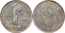 PHILIPPINES

PHILIPPINES. Peso, 1903. Philadelphia Mint. PCGS MS-63.

KM-168. A choice example, featuring steely gray surfaces and some hints of r...