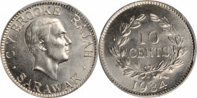SARAWAK

SARAWAK. 10 Cents, 1934-H. Heaton Mint. PCGS SPECIMEN-65 Gold Shield.

KM-16; Prid-21; Tan-SC17. Wholly without tone, this steel gray Gem...