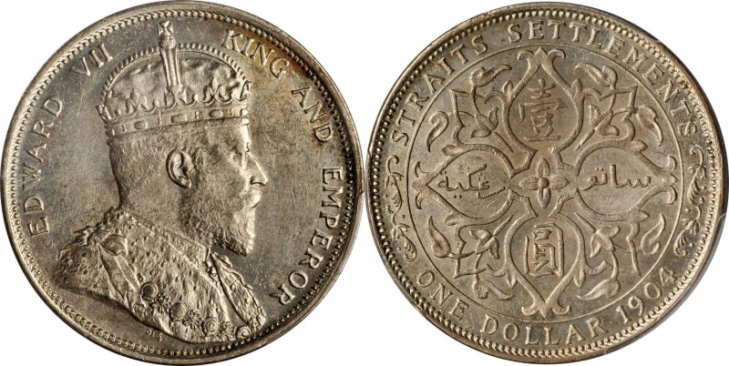 STRAITS SETTLEMENTS

STRAITS SETTLEMENTS. Dollar, 1904-B. Bombay Mint. PCGS MS...