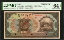 CHINA--REPUBLIC

(t) CHINA--REPUBLIC. The China & South Sea Bank Limited. 10 Yuan, 1924. P-A125s. Specimen. PMG Choice Uncirculated 64 EPQ.

(S/M#...