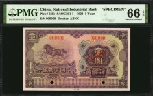 CHINA--REPUBLIC

(t) CHINA--REPUBLIC. National Industrial Bank of China. 1 & 5 Yuan, 1924. P-525s & 526s. Specimens. PMG Gem Uncirculated 66 EPQ.
...