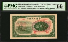 CHINA--PEOPLE'S REPUBLIC

(t) CHINA--PEOPLE'S REPUBLIC. People's Bank of China. 50,000 Yuan, 1950. P-855s1 & 855s2. Front & Back Specimens. PMG Gem ...
