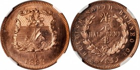 BRITISH NORTH BORNEO

BRITISH NORTH BORNEO. 1/2 Cent, 1886-H. Heaton Mint. NGC SPECIMEN-65 Red.

KM-1. A prooflike strike and solid mint red surfa...