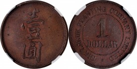 BRITISH NORTH BORNEO

BRITISH NORTH BORNEO. Labuk Tobacco Company Limited. Dollar Token, ND (ca. 1924). NGC PROOF-63 Red Brown.

SS-39; Pr-43. An ...