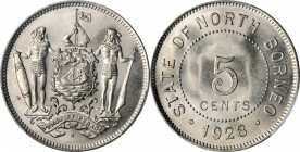 BRITISH NORTH BORNEO

BRITISH NORTH BORNEO. 5 Cents, 1928-H. Heaton Mint. PCGS MS-66 Gold Shield.

KM-5. Tied for second finest certified of the d...