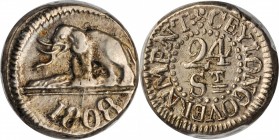 CEYLON

CEYLON. 24 Stivers, 1808. PCGS AU-55 Gold Shield.

KM-76; Prid-17. A crudely but boldly struck coin with well centered reverse. A pleasing...