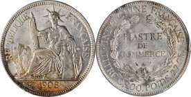 FRENCH INDO-CHINA

FRENCH INDO-CHINA. Piastre, 1908-A. Paris Mint. PCGS MS-62 Gold Shield.

KM-5a.1; Lec 291. An attractive example of the type, s...