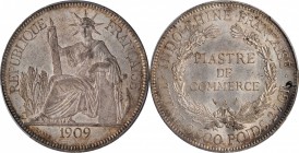 FRENCH INDO-CHINA

FRENCH INDO-CHINA. Piastre, 1909-A. Paris Mint. PCGS MS-63 Gold Shield.

KM-5a.1; Lec-292. A crisply struck specimen with satin...