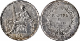 FRENCH INDO-CHINA

FRENCH INDO-CHINA. Piastre, 1913-A. Paris Mint. PCGS MS-62 Gold Shield.

KM-5a.1; Lec-294. A boldly struck specimen with frosty...