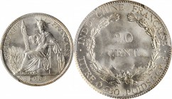 FRENCH INDO-CHINA

FRENCH INDO-CHINA. 20 Cents, 1937. PCGS MS-66+ Gold Shield.

KM-17.2; Lec-236; Gad-27. A blast white virtual Superb Gem, drippi...