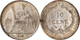 FRENCH INDO-CHINA

FRENCH INDO-CHINA. 10 Cents, 1914-A. Paris Mint. PCGS MS-65 Gold Shield.

KM-9; Lec-153; Gad-17. A well struck Gem with lustrou...