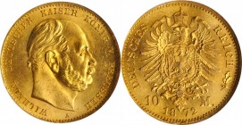 German States

GERMANY. Prussia. 10 Mark, 1872-A. Berlin Mint. Wilhelm I. NGC MS-66.

Fr-3819; KM-502. A brilliant and attractive gem quality coin...