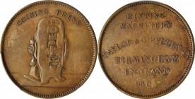 Victoria (1837-1901)

GREAT BRITAIN. Birmingham. Taylor & Challen Brass Advertising Token, 1903. PCGS Genuine--Tooled, EF Details Gold Shield.

Ob...