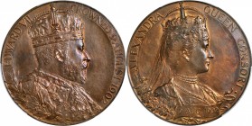 Victoria (1837-1901)

GREAT BRITAIN. Edward VII Bronze Coronation Medal, 1902. PCGS SPECIMEN-64 Gold Shield.

Eimer-1871a. Dies by George William ...