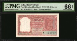 INDIA

INDIA. Reserve Bank of India. 2 Rupees, ND (1957). P-29s. Consecutive. PMG Gem Uncirculated 66 EPQ.

2 pieces in lot. A consecutive duo of ...