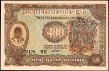 INDONESIA

INDONESIA. Republik Indonesia. 400 Rupiah, 1948. P-35. About Uncirculated.

Good color is found on this 400 Rupiah note.

1948年印度尼西亞共...