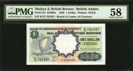MALAYA AND BRITISH BORNEO

MALAYA AND BRITISH BORNEO. Board of Commissioners of Currency. 1 Dollar, 1959. P-8A. PMG Choice About Uncirculated 58.
...