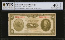 NETHERLANDS INDIES

NETHERLANDS INDIES. Muntbiljet. 1, 10 & 50 Gulden, 1943. P-111a, 114a & 116a. Mixed PCGS GSG & PMG Graded Notes.

3 pieces in ...