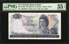 NEW ZEALAND

NEW ZEALAND. Reserve Bank of New Zealand. 10 Dollars, ND (1968-75). P-166b. PMG Choice Very Fine 35 EPQ.

Printed by TDLR. Watermark ...