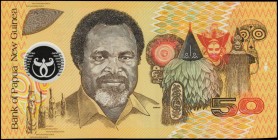 PAPUA NEW GUINEA

PAPUA NEW GUINEA. Bank of Papua New Guinea. 50 Kina, 2000. P-25. Uncirculated.

Polymer. Prime Minister Michael Somare on the re...