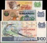 SINGAPORE

SINGAPORE. Board of Commissioners of Currency. 5, 50 & 100 Dollars, ND. P-10, 13 & 14. Very Fine.

3 pieces in lot. Included are P-10 5...