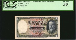 STRAITS SETTLEMENTS

STRAITS SETTLEMENTS. Government of the Straits Settlements. 1 Dollar, 1935. P-16b. PCGS Currency Very Fine 30.

King George V...