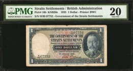 STRAITS SETTLEMENTS

STRAITS SETTLEMENTS. Government of the Straits Settlements. 1 Dollar, 1935. P-16b. PMG Very Fine 20.

Printed by BWC. King Ge...