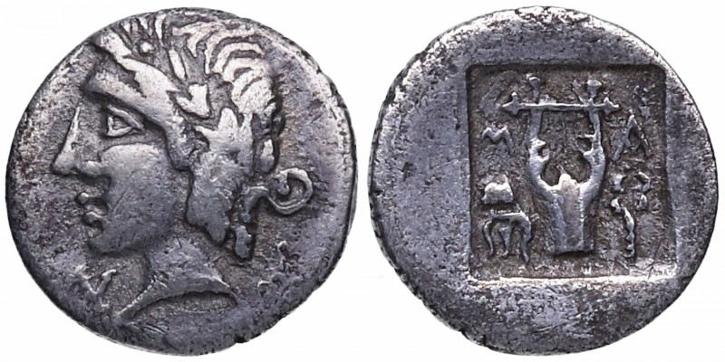 19/8 aC. Lycian League. Masikitos. Hemidecadracma. Troxell 158. Ag. IMP CAESAR T...
