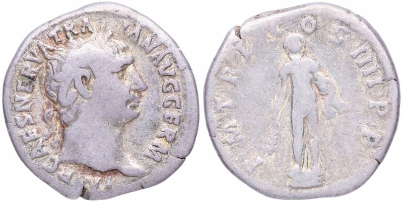 101-102 dC. Marco Ulpio Trajano (98-117 dC). Roma. Denario. RIC II Trajan 49 . A...