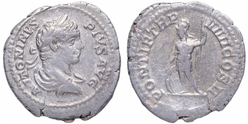 206 dC. Marco Aurelio Severo Antonino Augusto, Caracalla (211-217 dC). Roma. Den...