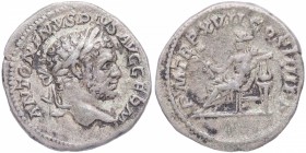 214 dC. Caracalla (211-217 dC). Roma. Denario. RIC IV Caracalla 238A. Ag. 3,17 g. ANTONINVS PIVS AVG GERM: Cabeza de Caracalla, laureada a derecha /P ...