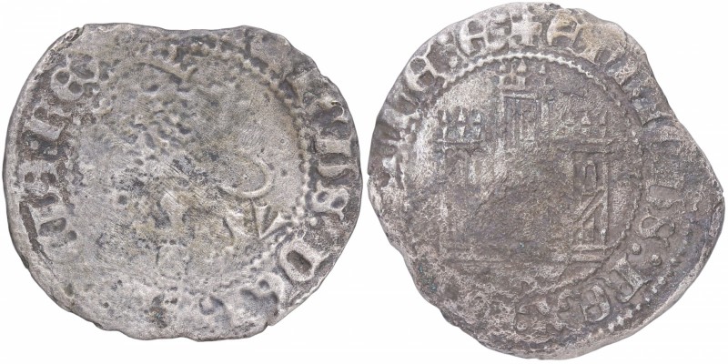 1390-1406. Enrique III (1390-1406). Burgos. Cinquén. Mar 774.4. Ve. 1,04 g. V de...