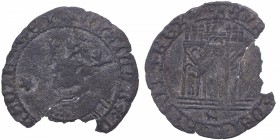 Enrique IV (1454-1474). Sevilla. 1/2 Cuartillo. AB. 786.1. Ve. 0,62 g. MBC-. Est.15.